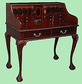 An 18th-century Chippendale desk.