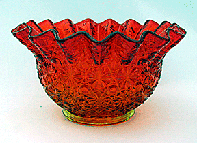 Orange Carnival Glass bowl.