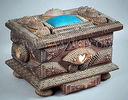 An Unusual Pyramidal Form Tramp Art Case Of Drawers Auction